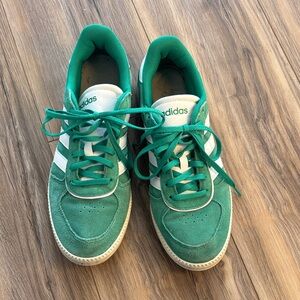 Adidas Green and White Sneakers